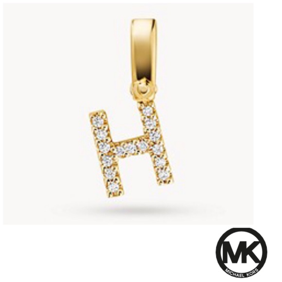 New Michael Kors Silver Gold H Letter Charm - Picture 1 of 4